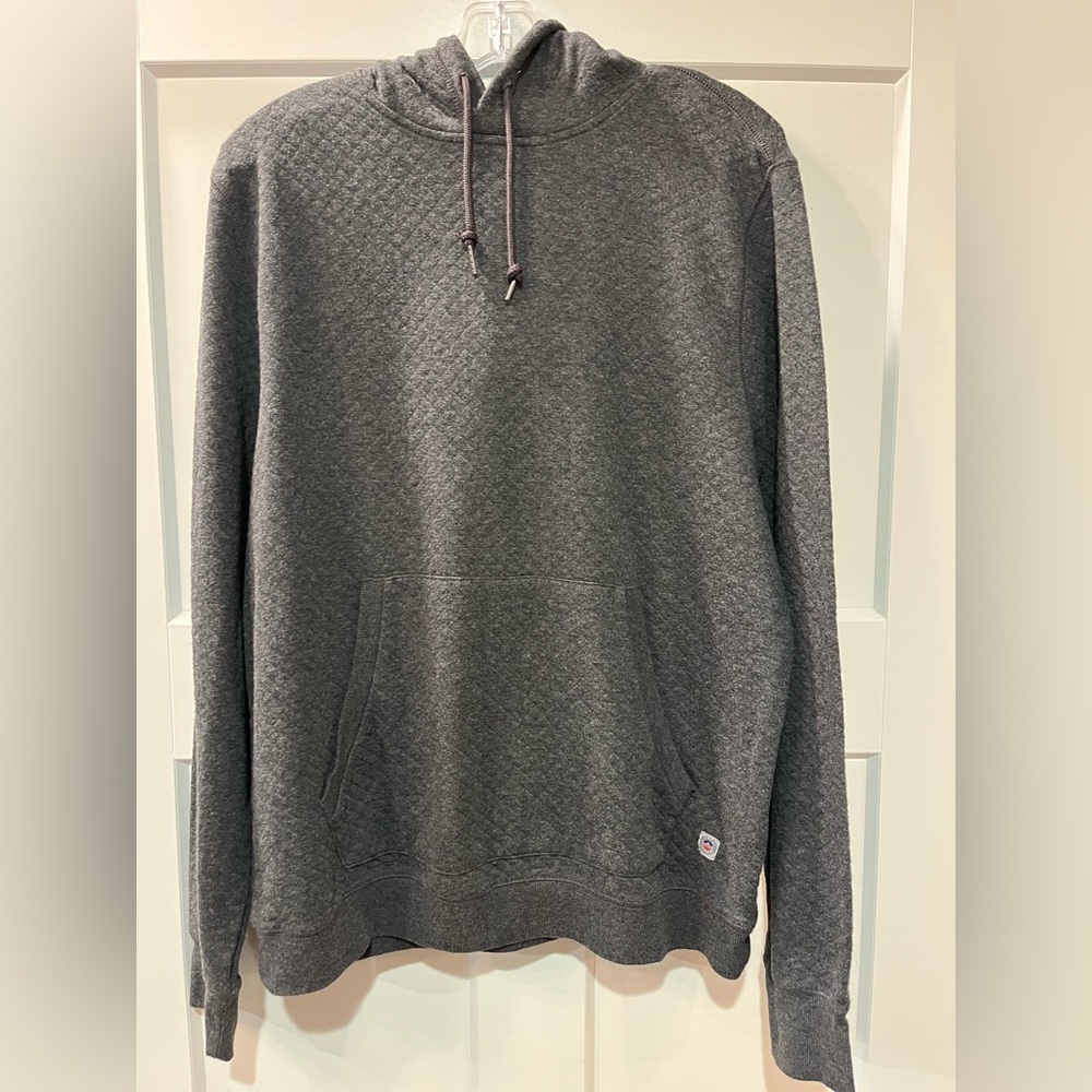 Men’s Gray Quilted Flag & Anthem Large Hoodie